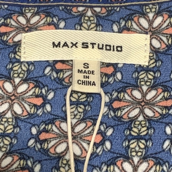 Women’s Max Studio Flutter Sleeve Waist Tie Blouse Size Small NEW WITH TAGS - Picture 8 of 9